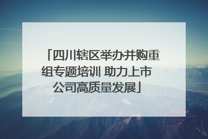 四川辖区举办并购重组专题培训 助力上市公司高质量发展
