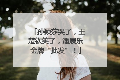 孙颖莎哭了，王楚钦笑了，潘展乐金牌“批发”！