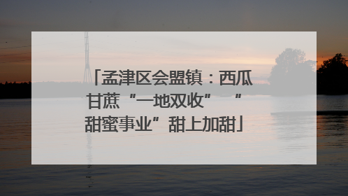 孟津区会盟镇：西瓜甘蔗“一地双收” “甜蜜事业”甜上加甜