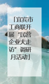 宜宾市工商联开展“民营企业大走访”调研月活动