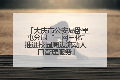 大庆市公安局卧里屯分局“一网三化”推进校园周边流动人口管理服务