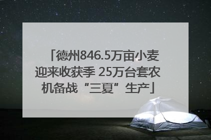 德州846.5万亩小麦迎来收获季 25万台套农机备战“三夏”生产
