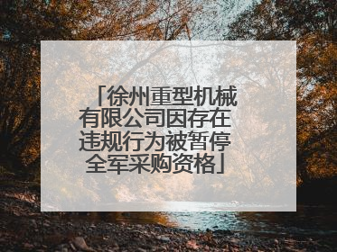 徐州重型机械有限公司因存在违规行为被暂停全军采购资格