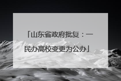 山东省政府批复：一民办高校变更为公办