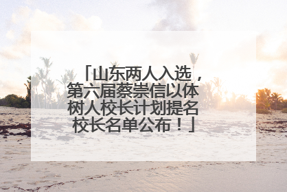 山东两人入选，第六届蔡崇信以体树人校长计划提名校长名单公布！