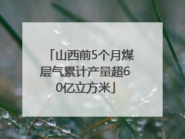 山西前5个月煤层气累计产量超60亿立方米