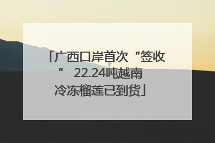 广西口岸首次“签收” 22.24吨越南冷冻榴莲已到货