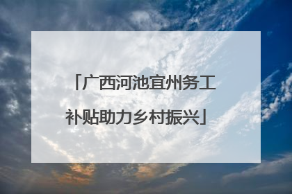广西河池宜州务工补贴助力乡村振兴