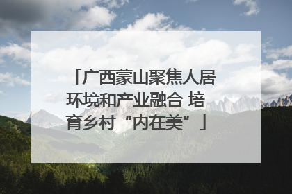 广西蒙山聚焦人居环境和产业融合 培育乡村“内在美”