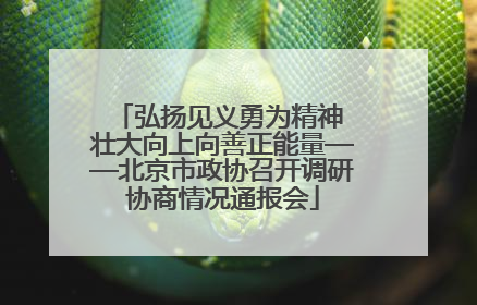 弘扬见义勇为精神 壮大向上向善正能量——北京市政协召开调研协商情况通报会