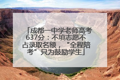 成都一中学老师高考637分：不填志愿不占录取名额，“全程陪考”只为鼓励学生