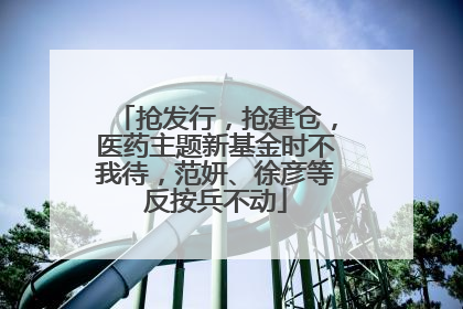 抢发行，抢建仓，医药主题新基金时不我待，范妍、徐彦等反按兵不动