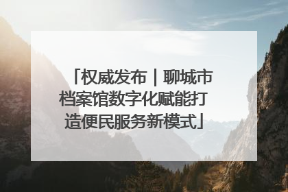 权威发布｜聊城市档案馆数字化赋能打造便民服务新模式