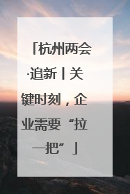杭州两会·追新丨关键时刻，企业需要“拉一把”