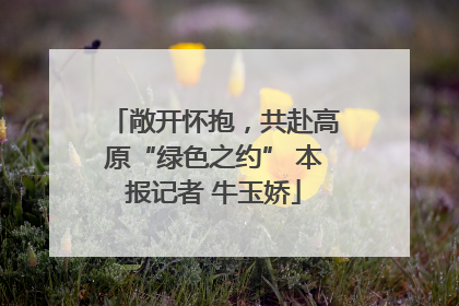 敞开怀抱，共赴高原“绿色之约” 本报记者 牛玉娇