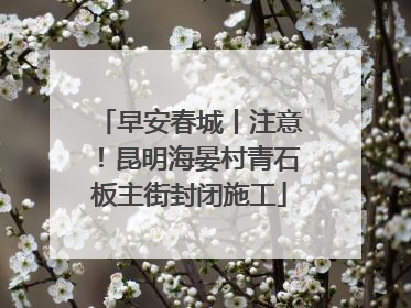 早安春城丨注意！昆明海晏村青石板主街封闭施工