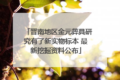 晋南地区金元葬具研究有了新实物标本 最新挖掘资料公布