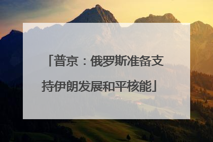 普京：俄罗斯准备支持伊朗发展和平核能