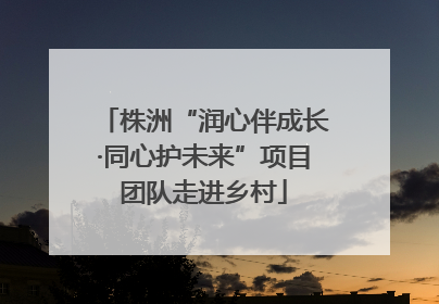 株洲“润心伴成长·同心护未来”项目团队走进乡村