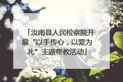 汝南县人民检察院开展“以手传心，以爱为礼”主题帮教活动