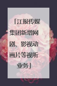 江报传媒集团新增网剧、影视动画片等视听业务
