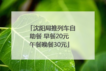 沈阳局推列车自助餐 早餐20元午餐晚餐30元
