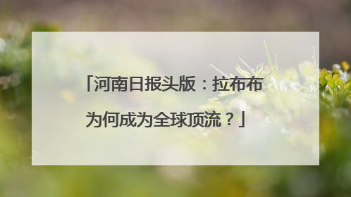 河南日报头版：拉布布为何成为全球顶流？