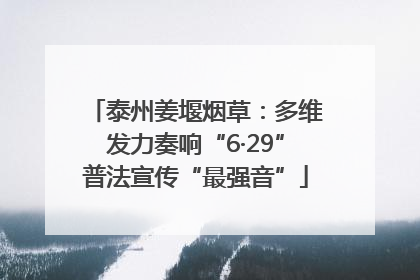 泰州姜堰烟草：多维发力奏响“6·29”普法宣传“最强音”