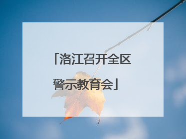 洛江召开全区警示教育会