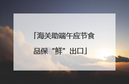 海关助端午应节食品保“鲜”出口