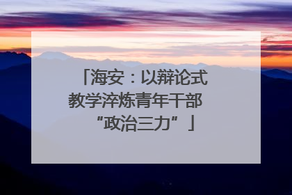 海安：以辩论式教学淬炼青年干部“政治三力”