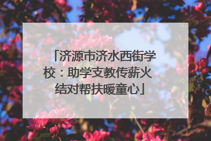 济源市济水西街学校：助学支教传薪火 结对帮扶暖童心