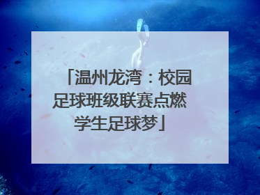 温州龙湾：校园足球班级联赛点燃学生足球梦
