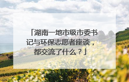 湖南一地市级市委书记与环保志愿者座谈，都交流了什么？