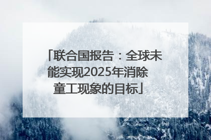 联合国报告：全球未能实现2025年消除童工现象的目标