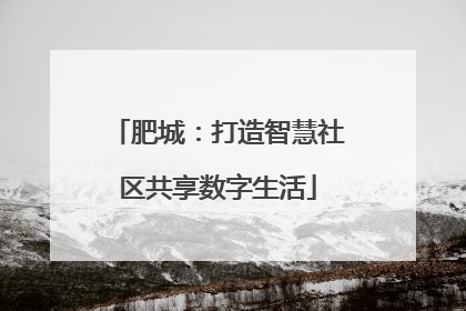 肥城：打造智慧社区共享数字生活