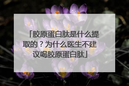 胶原蛋白肽是什么提取的？为什么医生不建议喝胶原蛋白肽