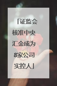 证监会核准中央汇金成为8家公司实控人