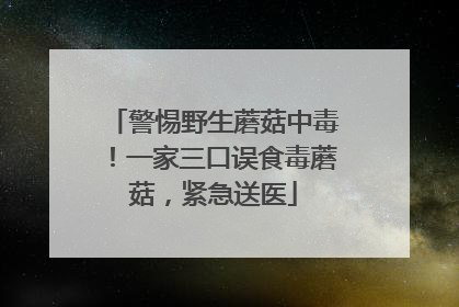警惕野生蘑菇中毒！一家三口误食毒蘑菇，紧急送医
