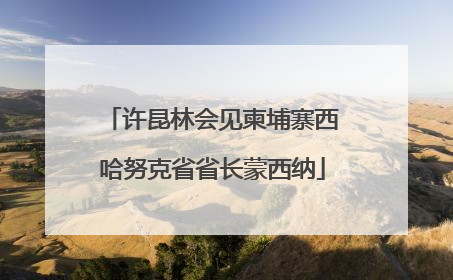 许昆林会见柬埔寨西哈努克省省长蒙西纳