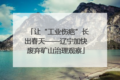 让“工业伤疤”长出春天——辽宁加快废弃矿山治理观察