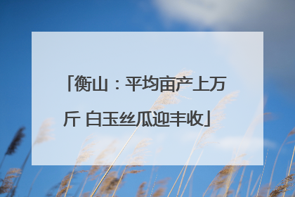 衡山：平均亩产上万斤 白玉丝瓜迎丰收