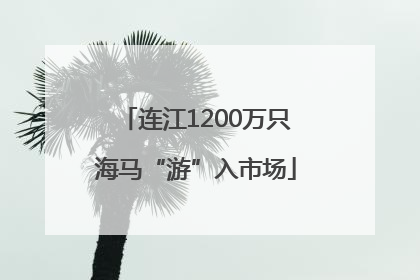 连江1200万只海马“游”入市场