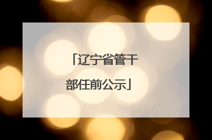 辽宁省管干部任前公示