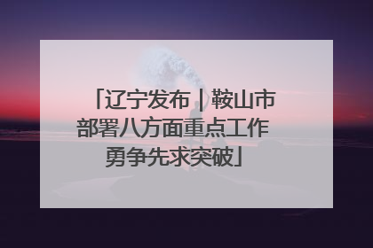 辽宁发布｜鞍山市部署八方面重点工作勇争先求突破