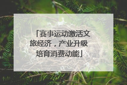赛事运动激活文旅经济，产业升级培育消费动能