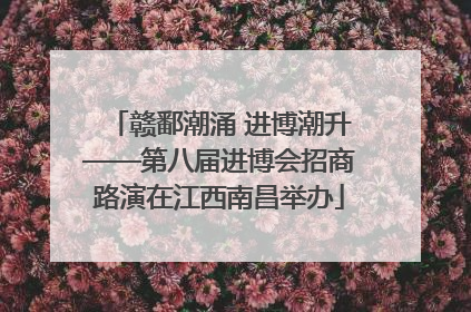 赣鄱潮涌 进博潮升——第八届进博会招商路演在江西南昌举办
