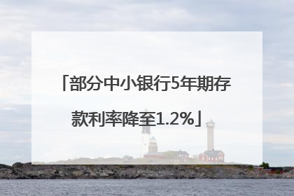 部分中小银行5年期存款利率降至1.2%