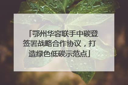 鄂州华容联手中碳登签署战略合作协议，打造绿色低碳示范点