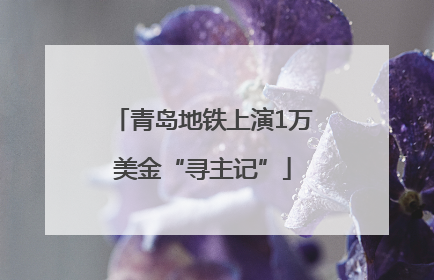 青岛地铁上演1万美金“寻主记”